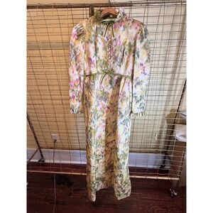 Lorrie Deb San Francisco‎ Floral Brocade Maxi Dress Vintage Modern Size 4 / 6
